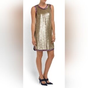Cynthia Rowley Women's Sequin Dress, Gold/Navy